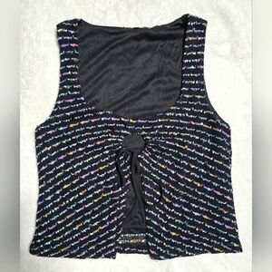 Bailey Rose Top Size Large L Crop Top Shirt Open Front Blouse